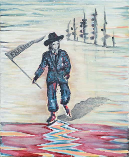 Freiheit, Oil on canvas, 55 x 45 cm, 2018, Ute Fründt, Ute Fruendt