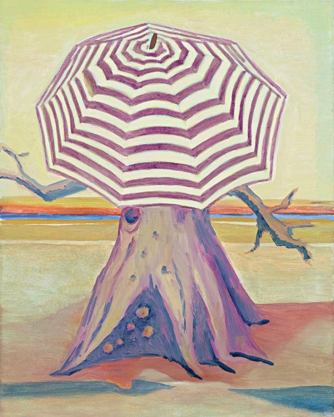 Umbrella, Oil on canvas, 50 x 40 cm, 2018, Ute Fründt, Ute Fruendt