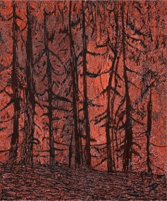 Waldbrand, Oil on canvas, 120 x 100 cm, 2015